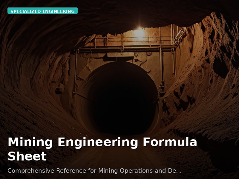 Mining Engineering Formula Sheet