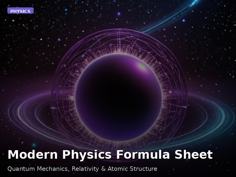 Modern Physics Formula Sheet