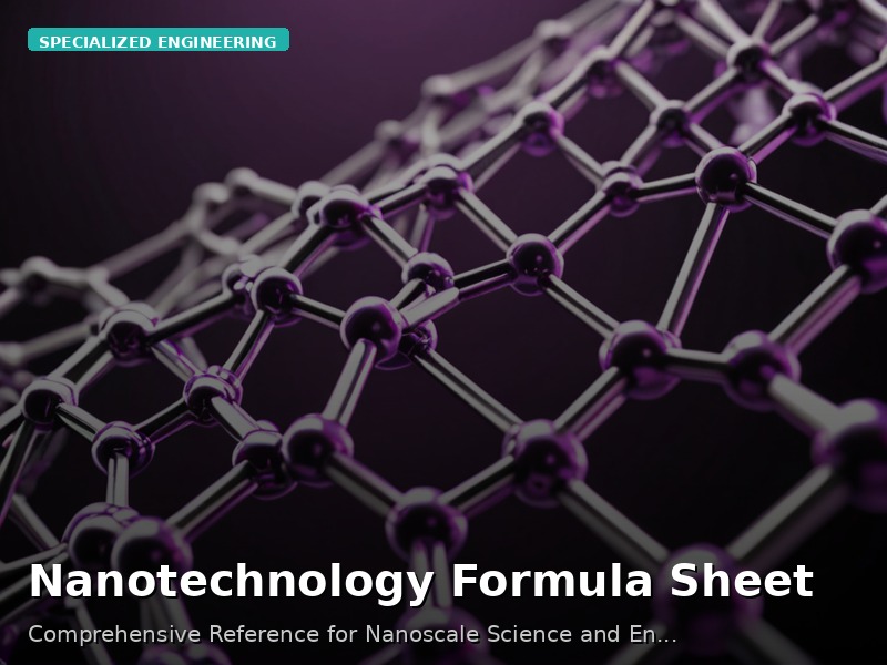 Nanotechnology Formula Sheet