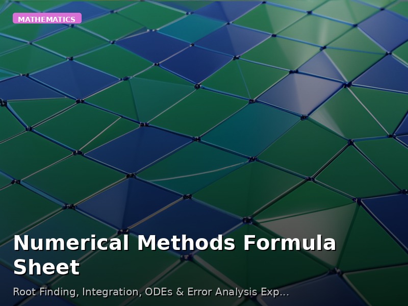 Numerical Methods Formula Sheet