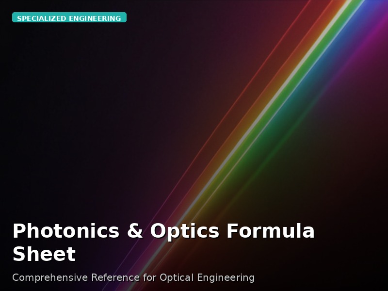 Photonics & Optics Formula Sheet
