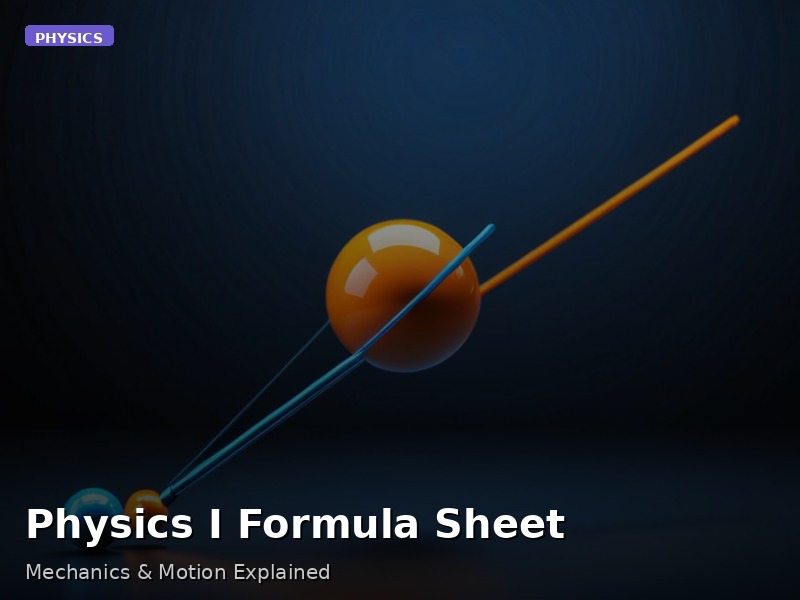 Physics I Formula Sheet