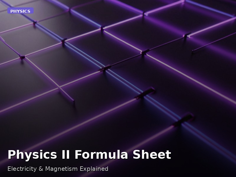 Physics II Formula Sheet