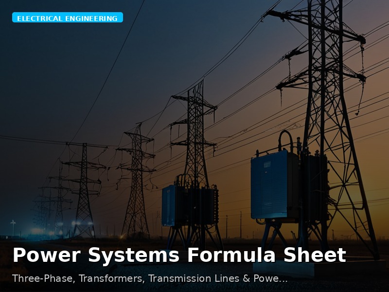 Power Systems Formula Sheet