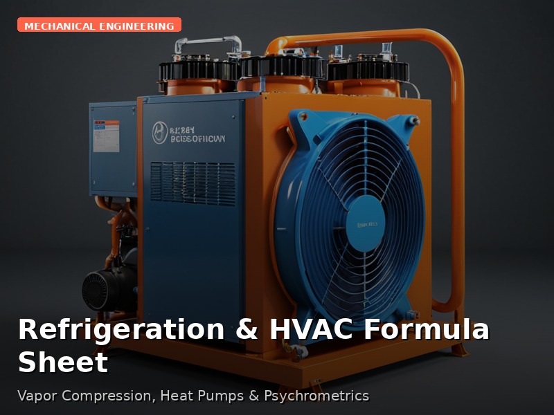 Refrigeration & HVAC Formula Sheet