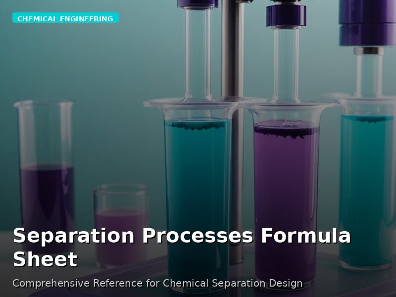 Separation Processes Formula Sheet