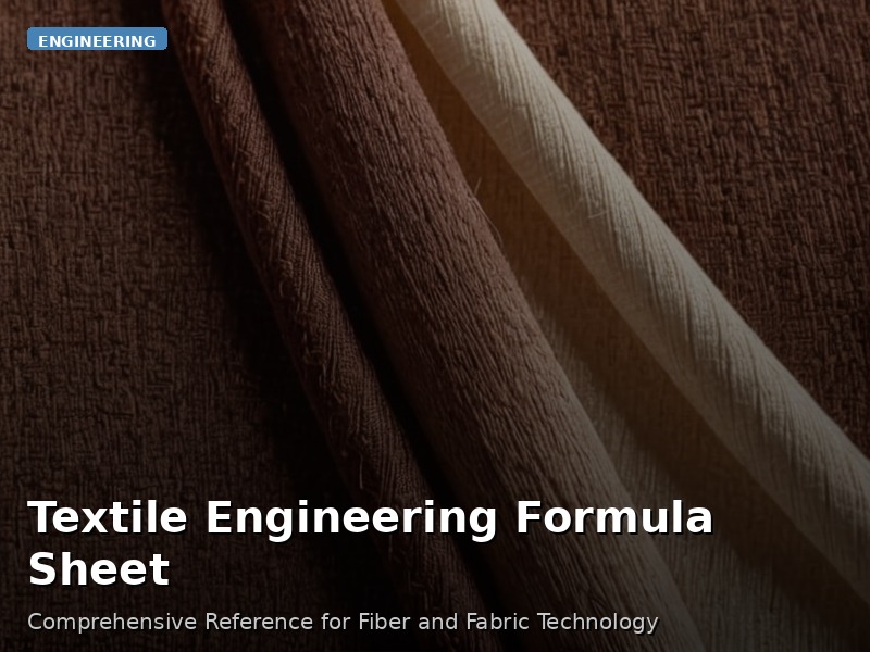 Textile Engineering Formula Sheet