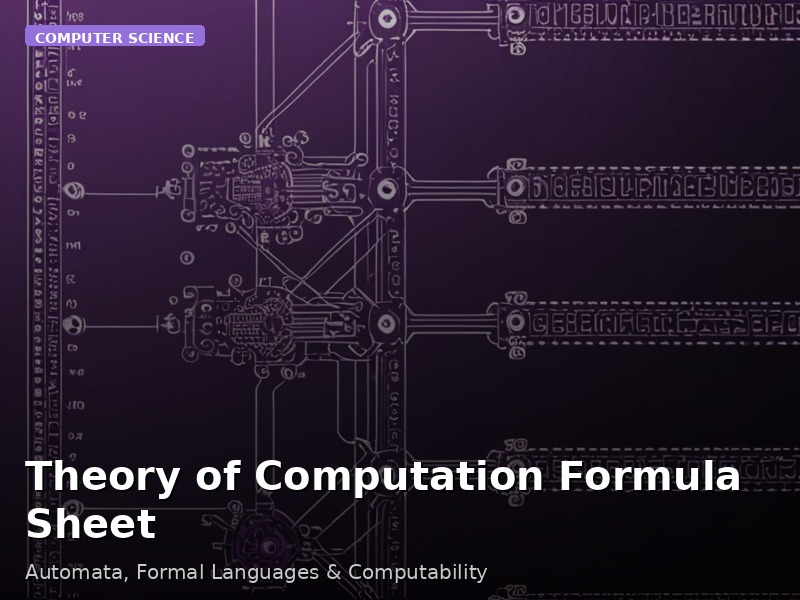 Theory of Computation Formula Sheet
