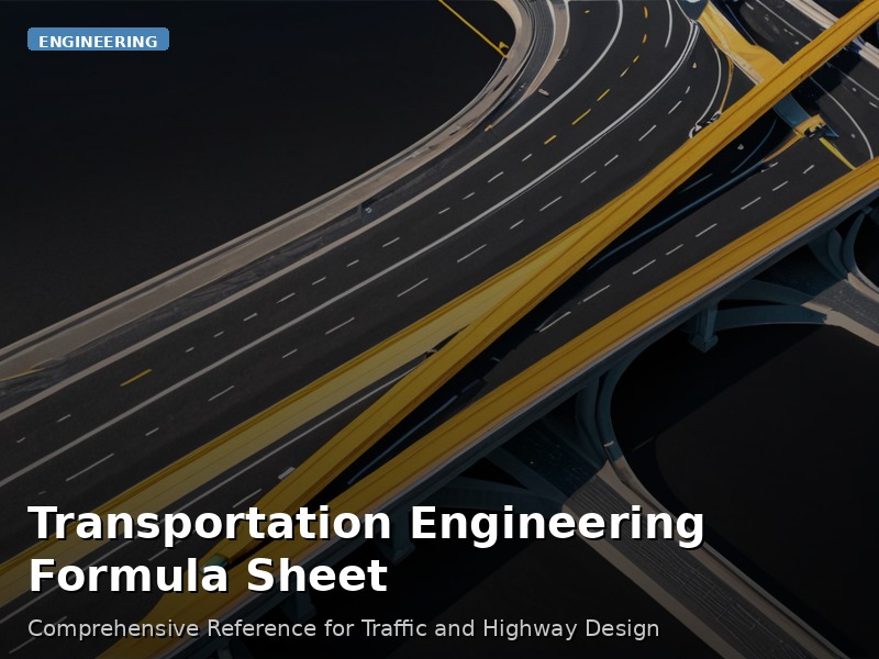 Transportation Engineering Formula Sheet